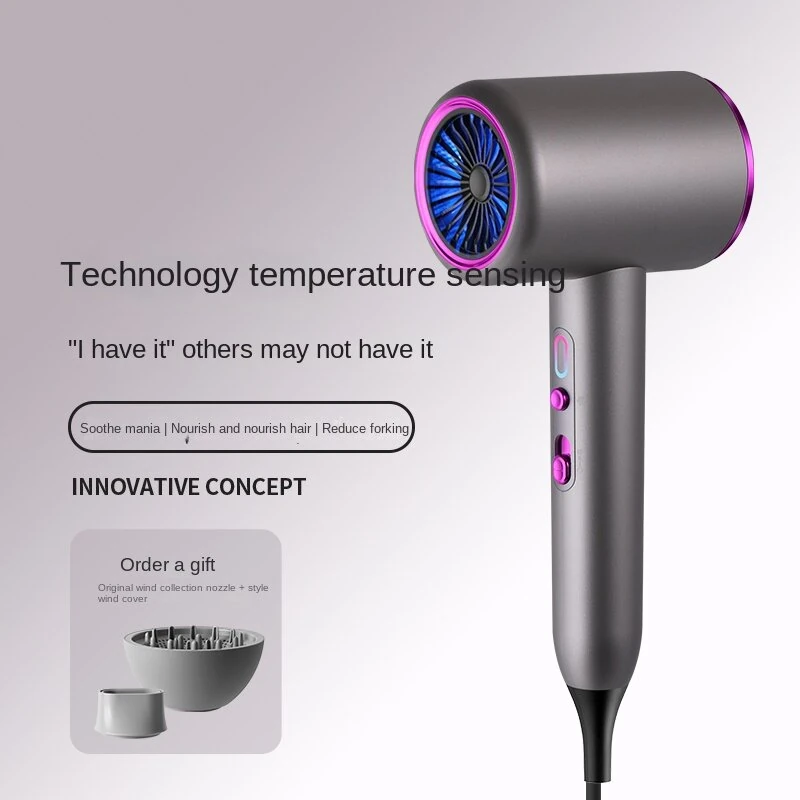 (image for) 2400W Professional Hair Dryer 6-Speed Control Dual Switch with Nozzle 220V Salon Hair Dryer fot Business Trip Home Dormitory